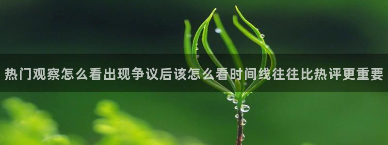 吃瓜在线观看:热门观察怎么看出现争议后该怎么看时间线往往比热评更重要